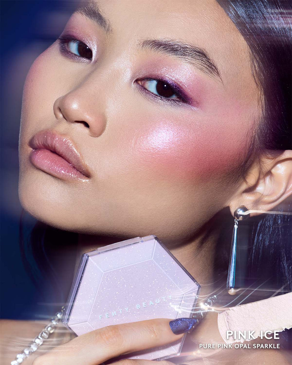 Diamond Bomb All-Over Diamond Veil — Pink Ice
