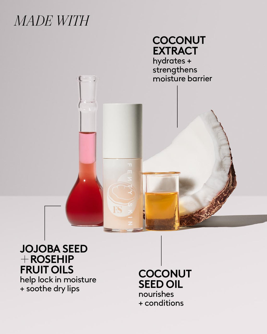 Fenty Treatz Hydrating + Strengthening Lip Oil — Coconut